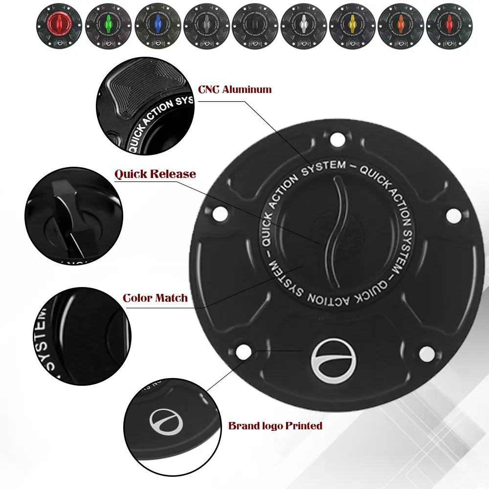 

Motorcycle Accessories CNC Aluminum Fuel Gas Tank cap Quick Release Cover Keyless for DUCATI 1098 1198 848 888 916 998