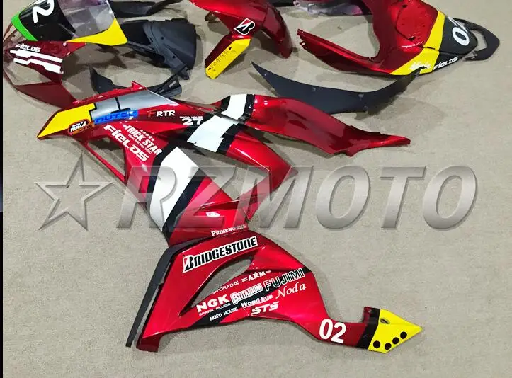 3 Подарки ABS Полный комплект обтекателя подходит для Kawasaki ZX6R 2013 Обтекатели ZX-6R ниндзя 636 599 Декодер каналов кабельного телевидения красный 02