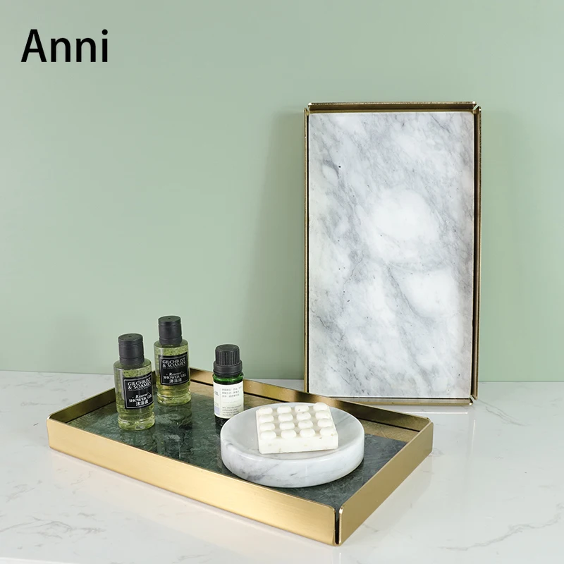 

Роскошные подносы для хранения в европейском светильник ле, креативные декоративные тарелки из натурального мрамора для торта, десерта, поднос для еды и домашнего послеобеденного чая