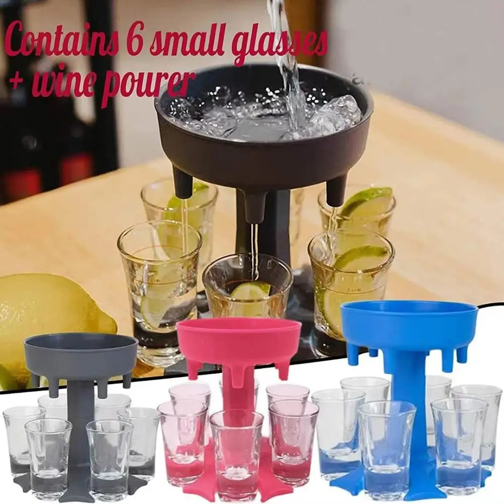 

Detachable 6 Shot Glass Dispenser Holder Liquor Dispenser Party Beverage Drinking Dispenser Tools