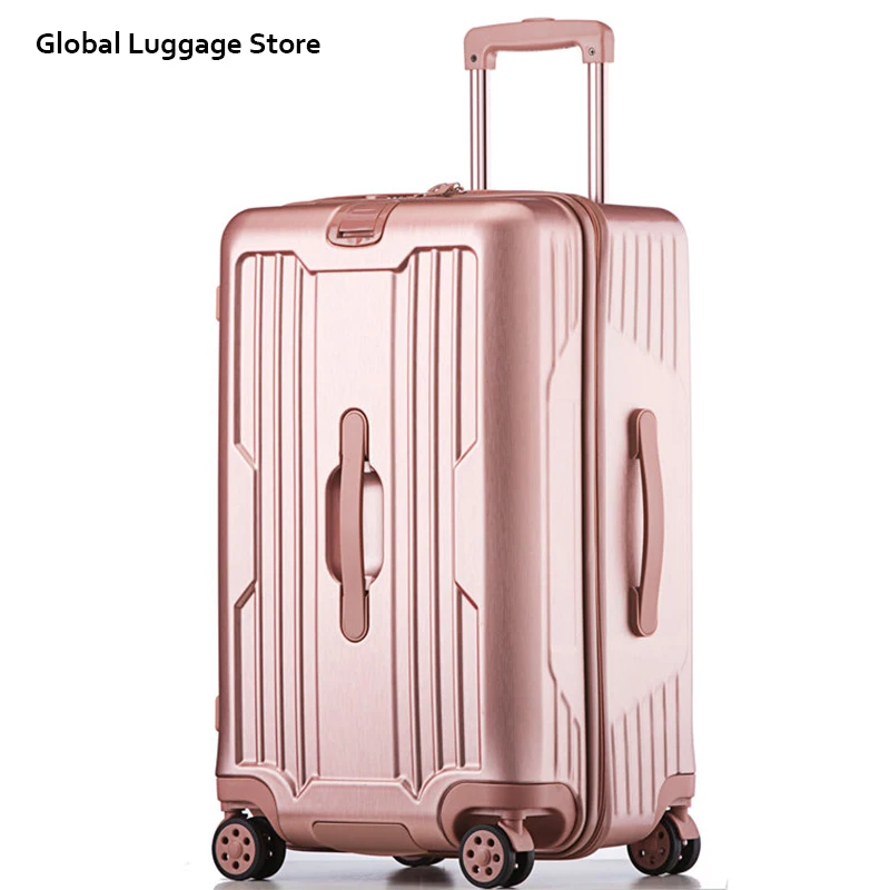 Rose Gold 2" 29" утолщенная большая багажная коробка большой емкости Жесткий чемодан сумка на колесиках - Цвет: Rose Gold