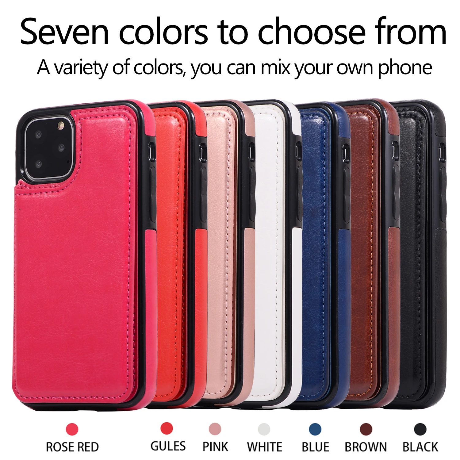 

2019 New Arrival Magnetic Luxury Leather Wallet Case Card Slot Shockproof Flip Cover 6.1 Inch Accessories For IPhone 11 Pro Max