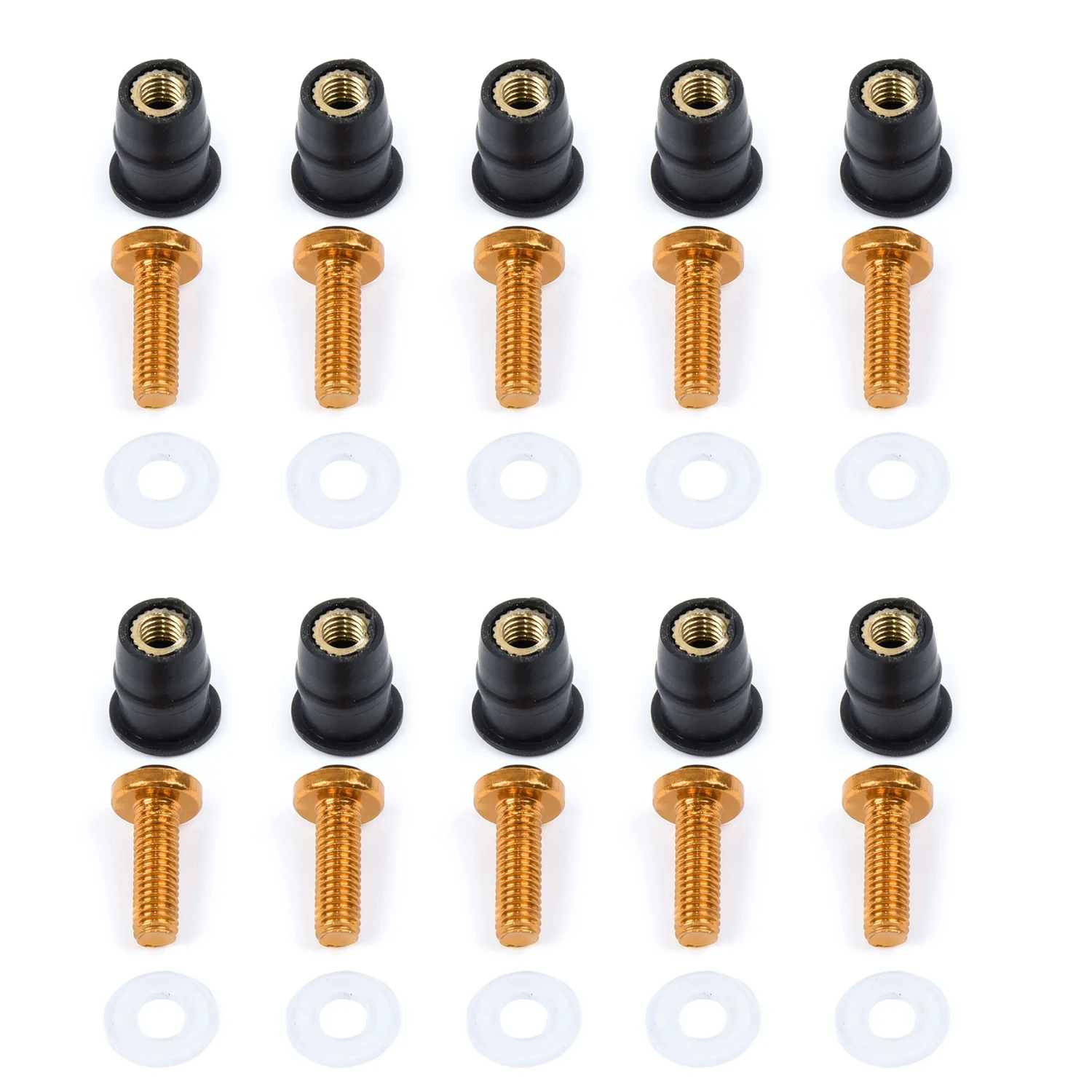 10 шт. M5x15mm мотоциклетные винты гайка болты ветровые стекла ветрового стекла для Honda запчасти