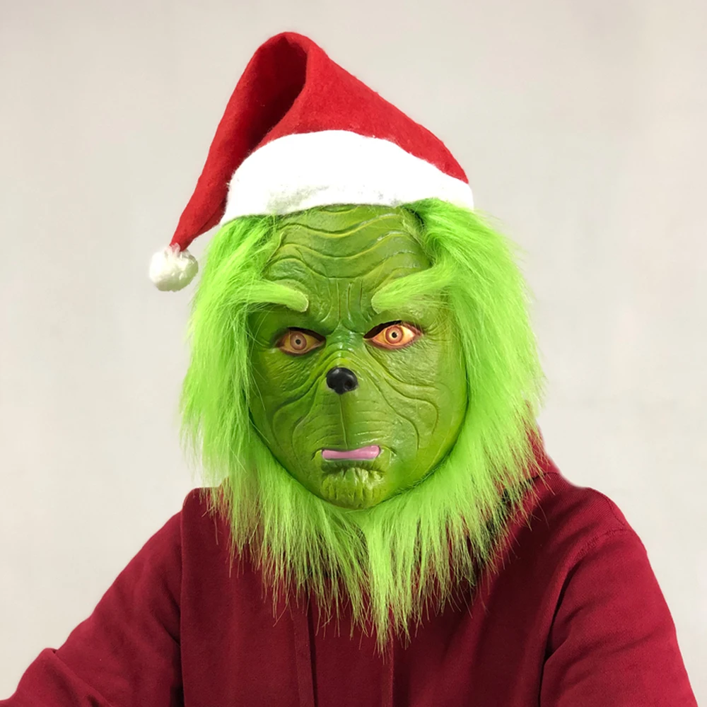 Палантин Grinch Рождественская маска косплей забавные рождественские монстры