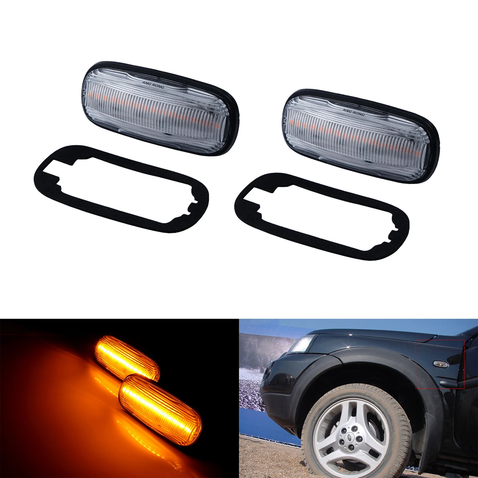 Angrong Clear Lens Led Ripetitore Laterale Indicatore Luminoso Per Land Rover Defender 90 110 Rover 75
