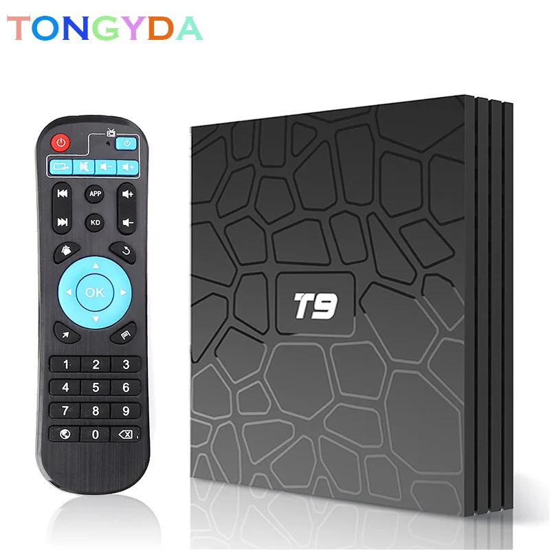Android 9,0 Smart Tv box T9 Rockchip 4G 32GB 64GB Android box 2G 16GB Bluetooth 2,4/5,0G WiFi Google Play Smart Android Tv box