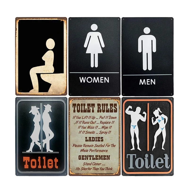 Оловянные знаки для унитаза винтажные металлические туалетные принадлежности