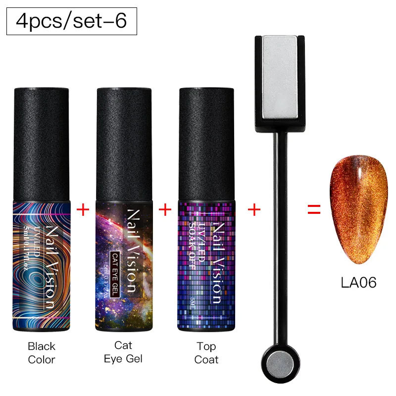 HHZH08047 Nail Vision 9D Galaxy Cat Eye Nail Gel Chameleon Magnetic Soak Off UV Nail Varnish 5D/7D 5ml Semi Permanent Manicure Gel Lacquer - Цвет: HHZH08047