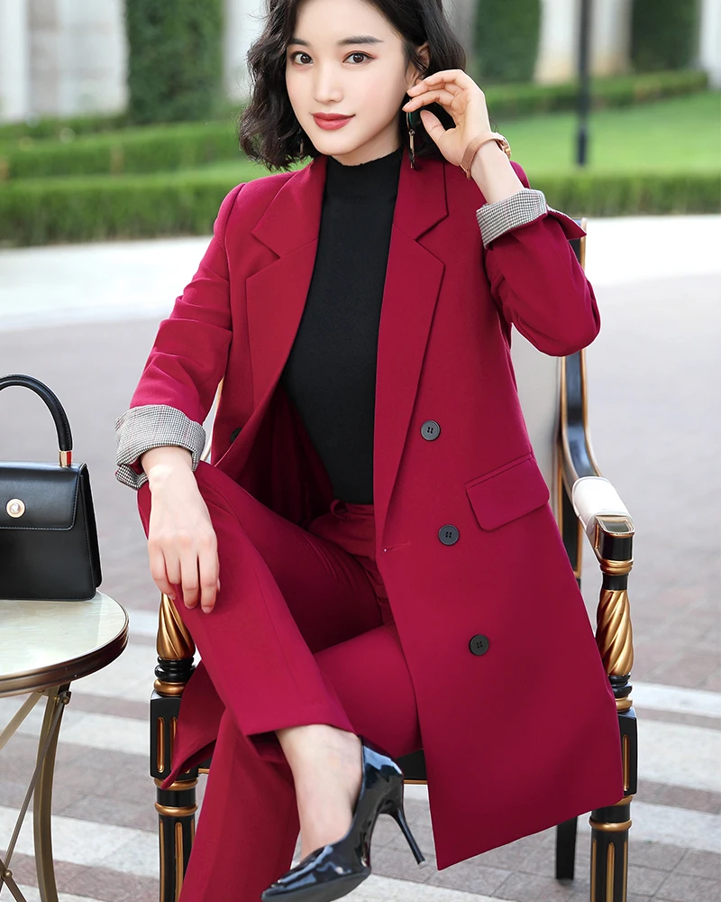 2019 женские зеленые, красные, зимние, Осенние блейзеры высокого качества, однобортный Длинный блейзер, пальто, модная однотонная куртка для