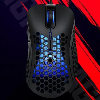 

Gaming Mouse Vertical Ergonomic USB Optical With RGB Hollow-Out Honeycomb Wired For PC Lightweight Laptop Mouse M5O3