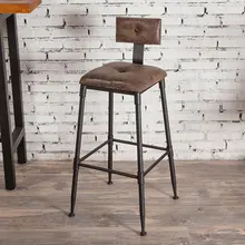 Ретро Барный Стул Кожаная подушка железная арт барная стойка стул для отдыха 75 см высокий различные цвета Высокая подставка