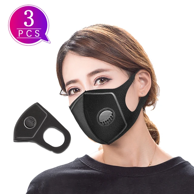 US $7.71  3pcs Mask With Valve antiDustproof Mask Mask Face Korean Mouth Caps Protection 3d Anti Dust Pers