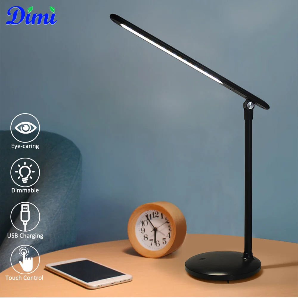 

LED Desk Lamp, Dimmable Touch Control Table Lamp with Memory Function, 3 Color Modes with Stepless Dimming, USB Rechargeable