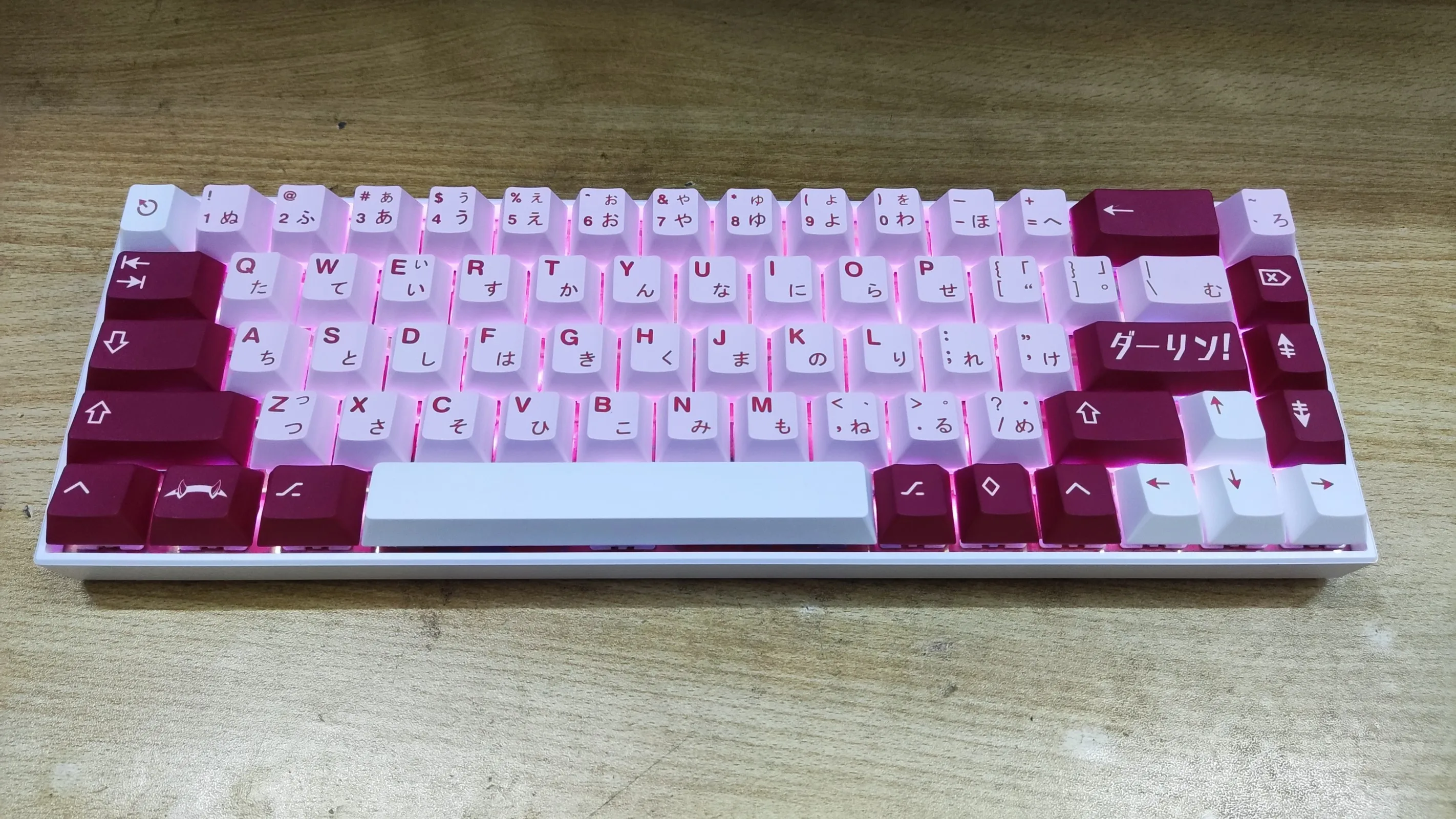 Chaves Conjunto Pbt Lados Tintura Subbed Chave Tampões Gmk Darling Keycap Cereja Perfil Japonês Keycaps com Iso Entrar 7u Barra de Espaço 152 - Imagem 3