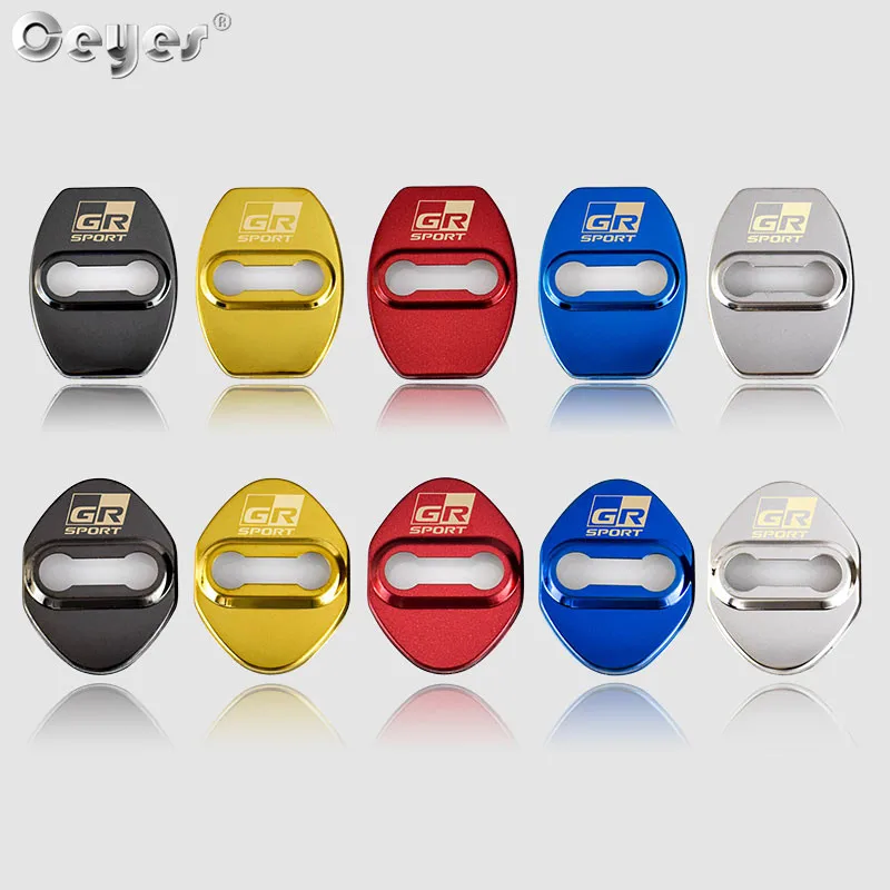 Car Door Lock Cover 4pcs Car Styling Accessories Auto Door Lock Buckle Cover Case For Toyota Gazoo Racing Prius Yaris Corolla Rav4 For Lexus