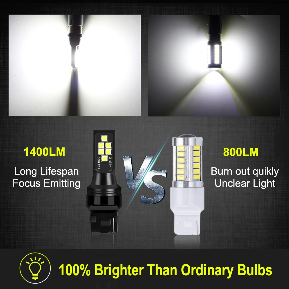 W21/5W 7443 SRCK LED T20 7440 W21W LED  WY21W ڵ 극ũ   Ʈ , 1200LM ڵ 12V