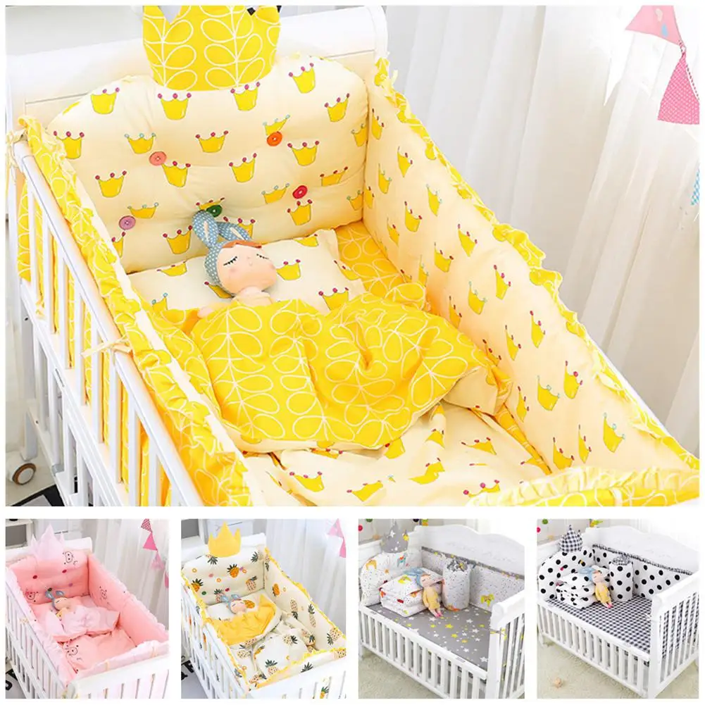 

Kidlove 7Pcs Cotton Crib Bed Linen Kit Cartoon Pattern Baby Bedding Set 120x65cm