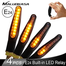 Motocyklowe kierunkowskazy LED Light E24 płynąca woda migacz migający wskaźnik zginalny sygnał zatrzymania ogona dla Honda/Kawasak