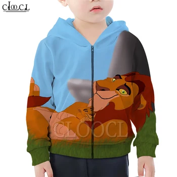 

CLOOCL Family Fitted Movie The Lion King Zipper Hoodies Boy Girl 3D Print Children's Zipper Hooded Harajuku Streetwear Tops