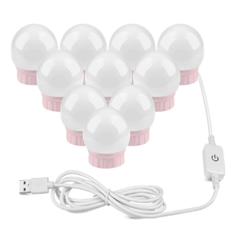  Dressing Table LED 12V Makeup Mirror Light Bulb Vanity Lights Stepless Dimmable USB Charging Port A