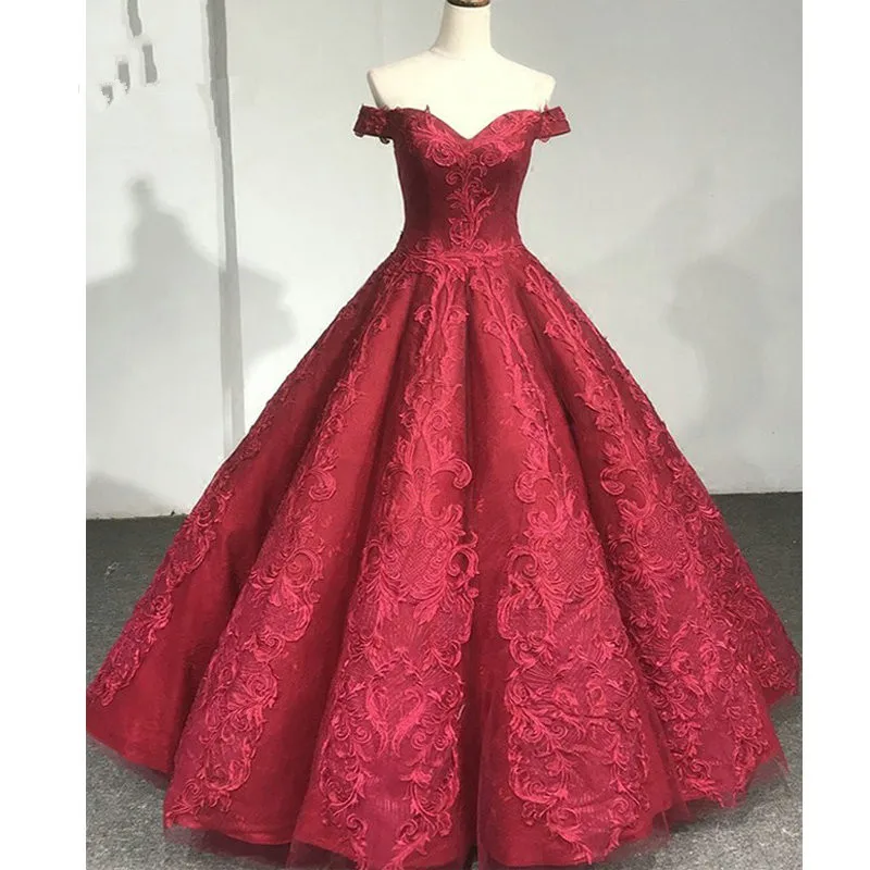 deep red gown
