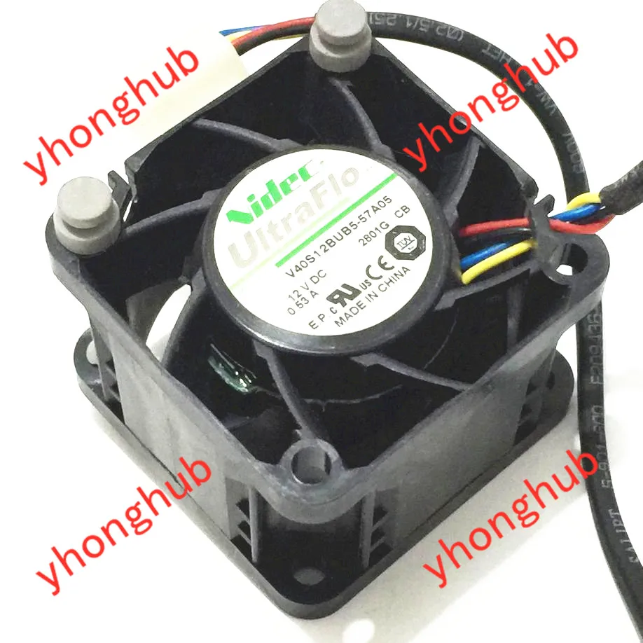 Nidec V40S12BUB5 57A05 DC 12V 0.53A 40x40x28 мм 4 провод Сервер вентилятор