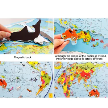 

Children Kids Wooden Puzzle World China Map Early Education Learning Educational Toy HVR88