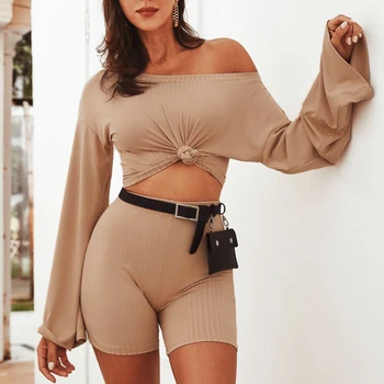 

Autumn summer Jumpsuit women bodysuit two piece 2019 High Waist Comfortable long sleeve casual slim Jumpsuit macacao feminino