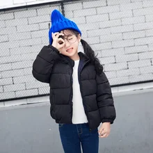 Лучшее детское зимнее хлопковое пальто с капюшоном; легкая дутая куртка на молнии; теплая верхняя одежда для малышей; Одежда для мальчиков и девочек