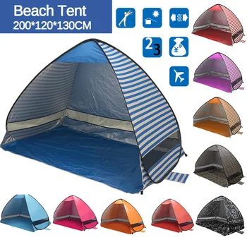

2s Instant Pop-Up Open Automatic Camping Tent Beach Tent 2 Persons Tent Anti UV Awning Tents Outdoor Sunshelter 200x120x130cm