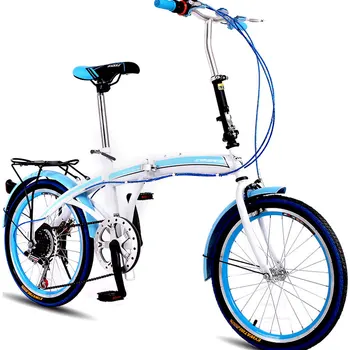 

Folding Bicycle 20 Inch Variable Speed Student Men and Women Bike Adult Double Disc Brake Young People