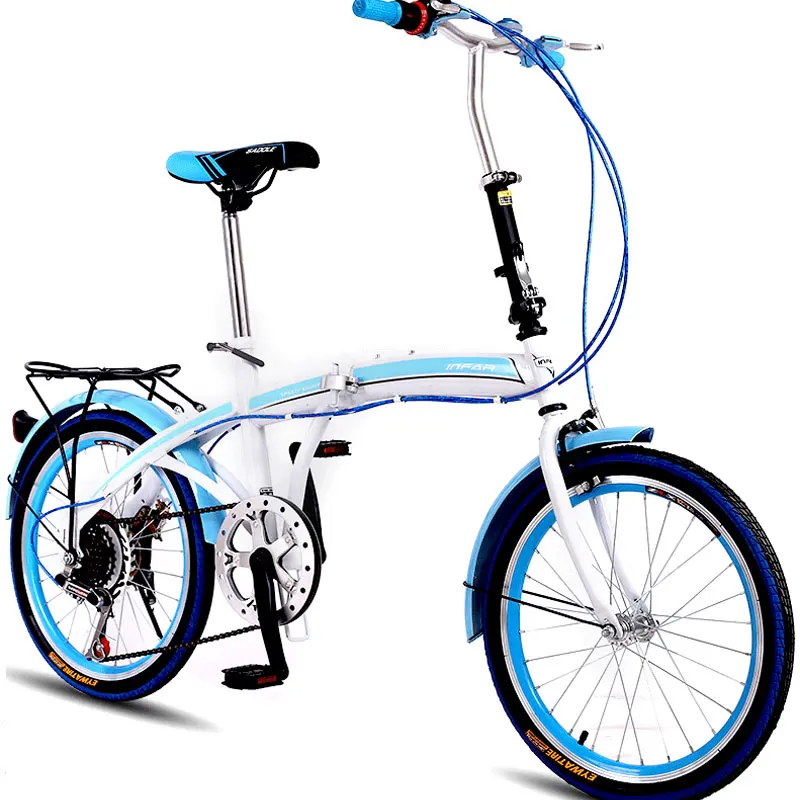 Folding Bicycle 20 Inch Variable Speed Student Men and Women Bike Adult Double Disc Brake Young People Folding Bicycle 20 Inch Variable Speed Student Men and Women Bike Adult Double Disc Brake Young People
