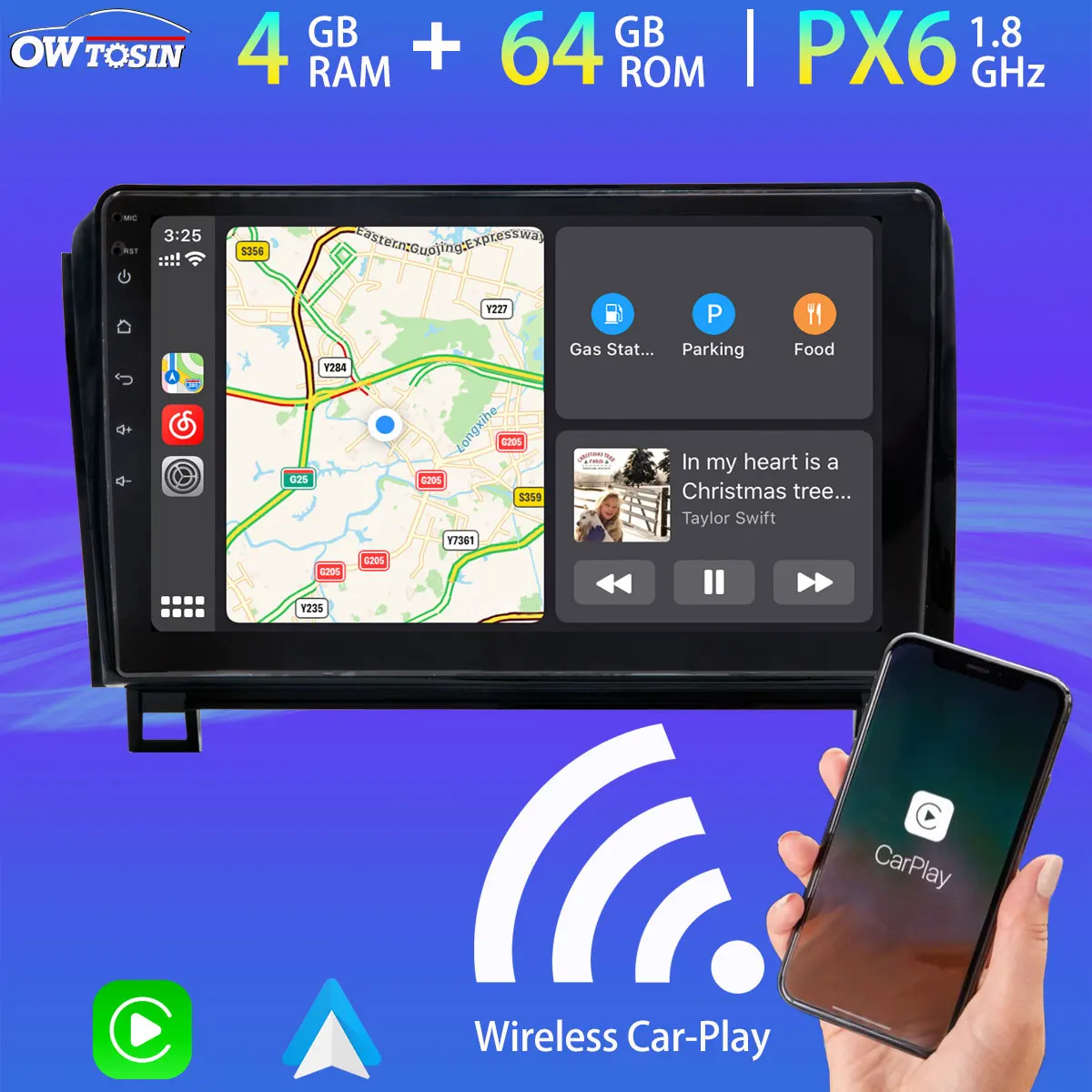 10.1'' PX6 4G+64G Android 10.0 Car Multimedia Player For Toyota Sequoia Tundra GPS Navi Carplay Radio Bluetooth 5.0 Auto Stereo |