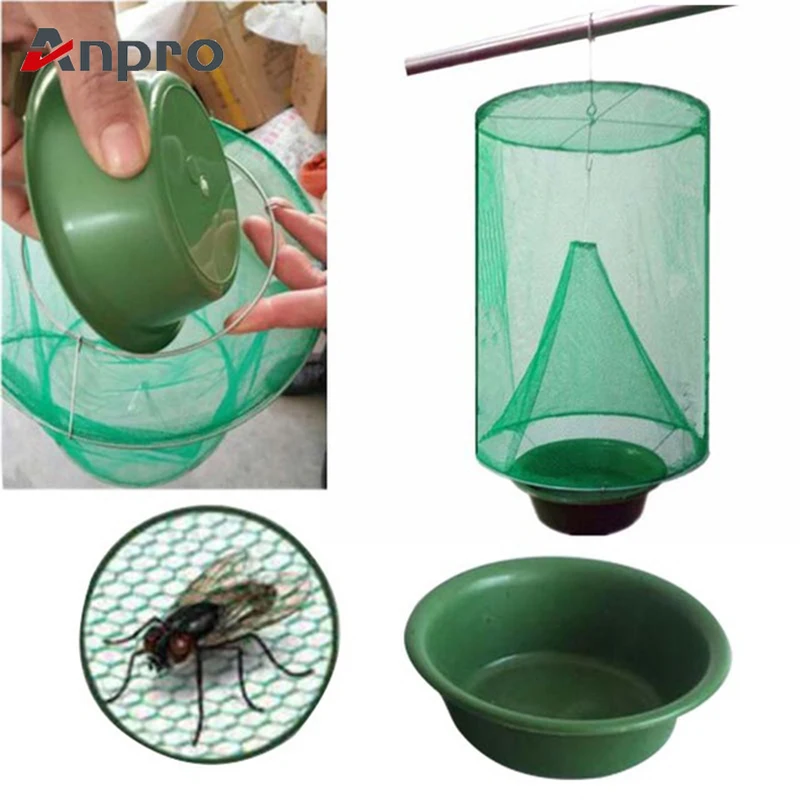 

Anpro Hanging Fly Catcher Pest Control Garden Flytrap Net Outdoor Flies Killer Cage Net for Farm Park Community Yard Supplies
