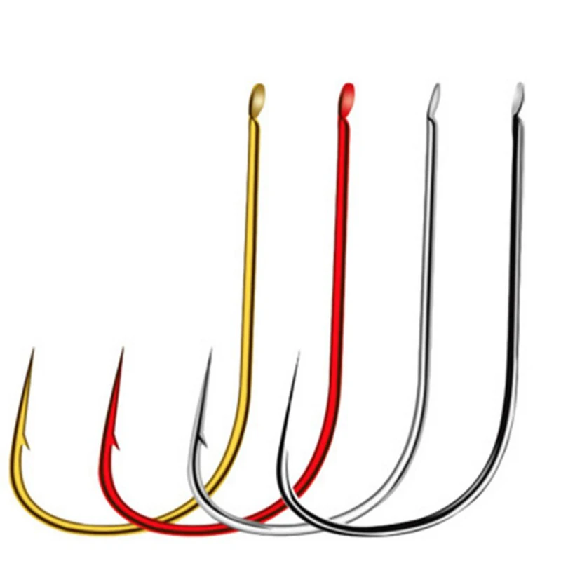 

DYGYGYFZ 100pcs/box Barbed Fishing Hooks Set High Carbon Steel Single Carp Fishhook Jig Fly Fishing Hook Sea Tackle Accessories