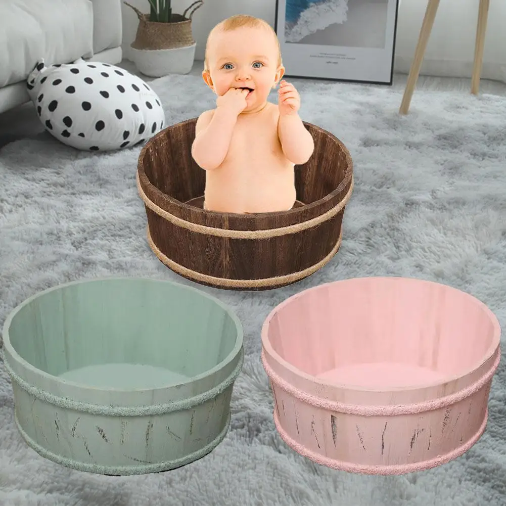 Newborn Baby Photography Bed Props Small Wooden Baby Photography Bed Tub Photo Props Crib For Baby Boys Girls