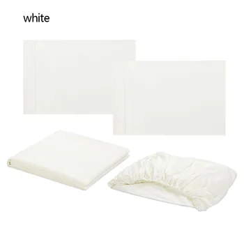 

3pcs/4pcs Nordic Style Solid Color Home Textile Bedding Set 4 Size Pillowcase Bed Sheet Kit With Classic Design