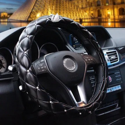 A Крышка рулевого колеса автомобиля различные стили крышки рулевого колеса автомобиля пушистая крышка рулевого колеса автомобиля 38 см меховые автомобильные аксессуары - Название цвета: A