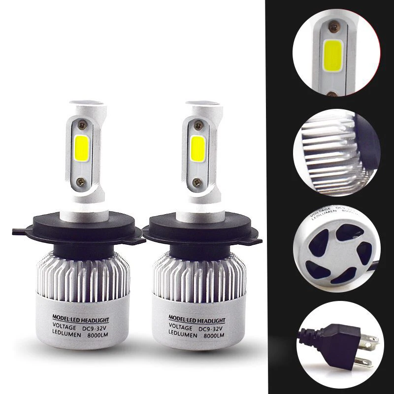 

72W 6500K 8000LM Turbo H1 H3 H7 880 881 Led Lamp 24V S2 Car Front Headlight H7 H11 9005 9006 Bulbs H1 Bright COB H4 Auto Light