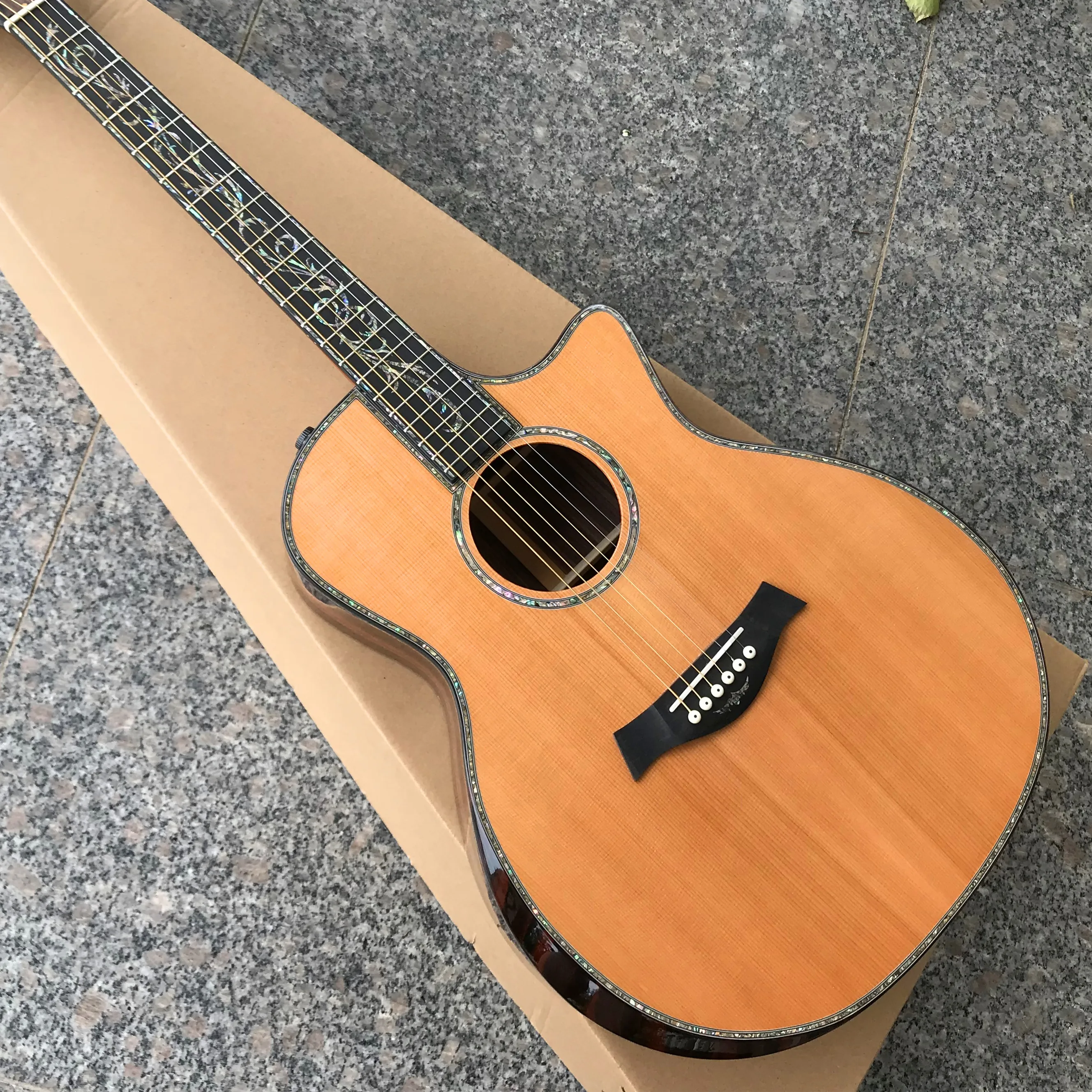 All solid wood PS14 acoustic guitar Real abalone Ebony fingerboard 41inch Chaylor Guitar Cocobolo Back and sides | Спорт и