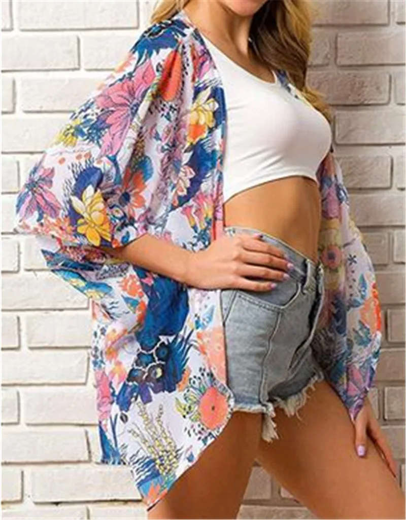 Style12 Womens Chiffon Bikini Cover Up Swimwear Beach Wrap Kimono Cardigan Kaftan Summer - Цвет: Style12