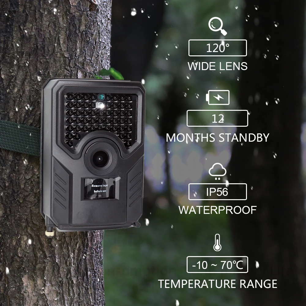 Водонепроницаемая Инфракрасная камера ночного видения для охоты 12MP 1080 P, камера для слежения за дикой природой, камера для скаутинга с PIR датчиком