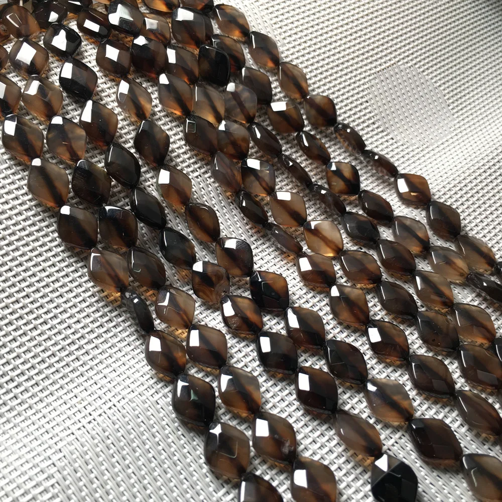 smoky quartz Натуральный камень колонна овальной формы граненый бисер Кристалл разбросанные бусины сделай сам для ювелирных изделий ожерелье браслет аксессуары - Цвет: smoky quartz
