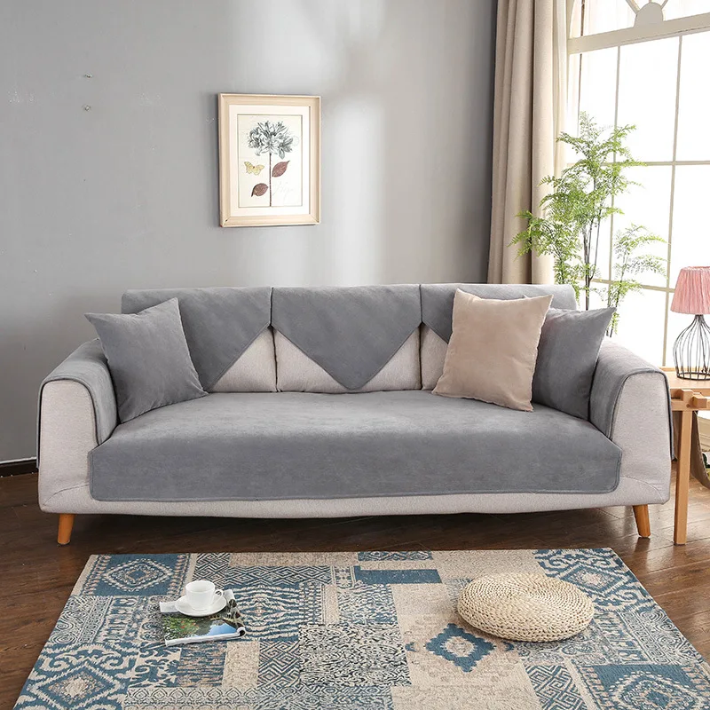 

Velvet Anti-slip Waterproof Solid Color Sofa Mat Modern Minimalist Waterproof Separated Urine Sofa Cover Cover Towel