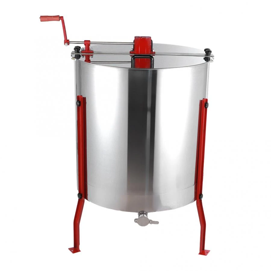Extractor de miel Manual de acero inoxidable, centrifugador de 6 marcos de miel, equipo de apicultura, 35kg, alta calidad|Herramientas de apicultura| -