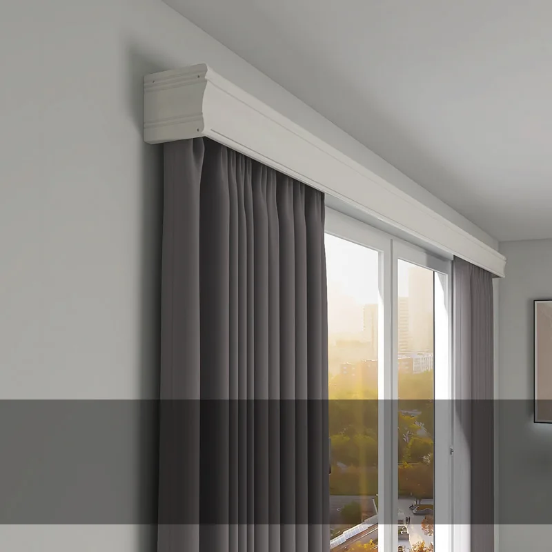 2020 New Arrival Three In One Ivory White Curtain Box Pelmet Conjoined Double Track Aluminium Alloy Straight Rails Curtain Decorative Accessories Aliexpress