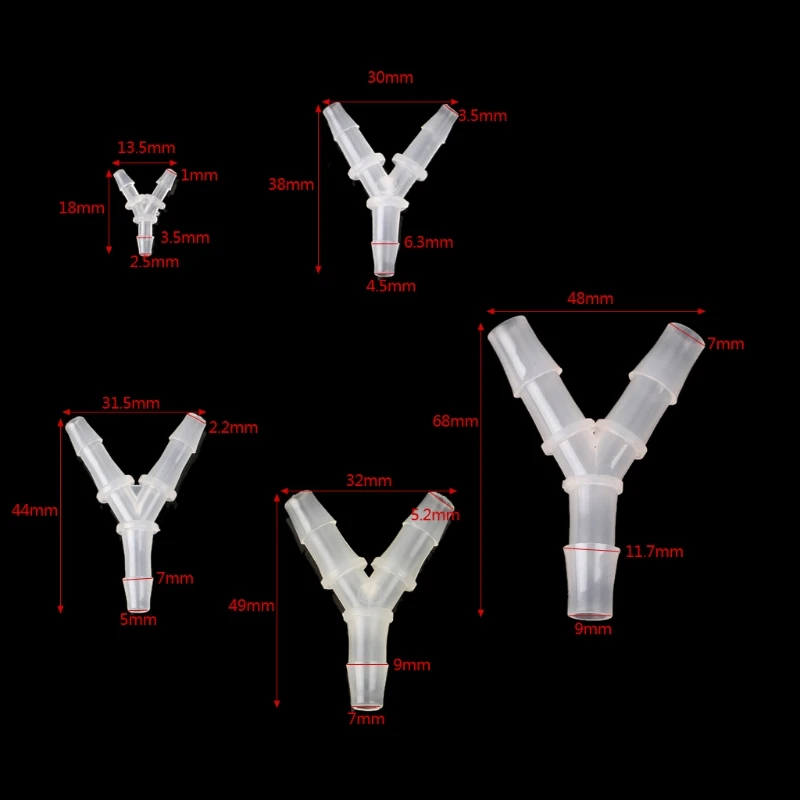 5 шт. PE Y Тип водяной шланг соединитель для аквариума воздушный насос прозрачный шланг фитинг C63E