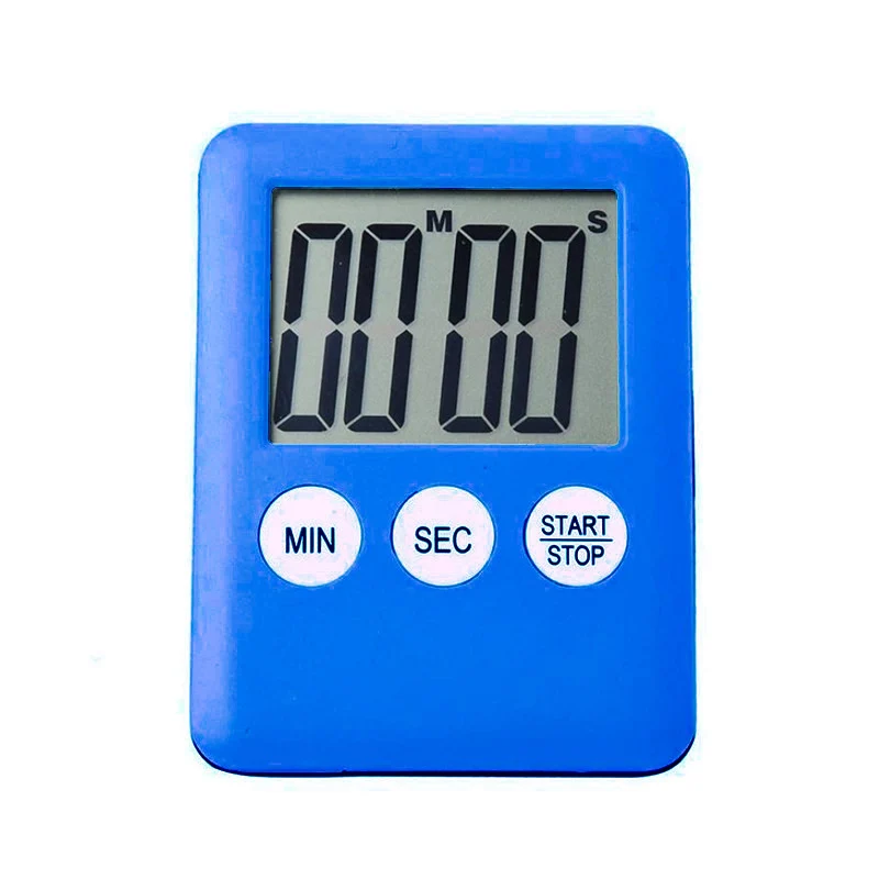Синий Super Thin LCD Digital Screen Kitchen Timer Square Cooking Count Up Countdown Alarm Sleep Stopwatch Temporizador Clock - Цвет: Синий