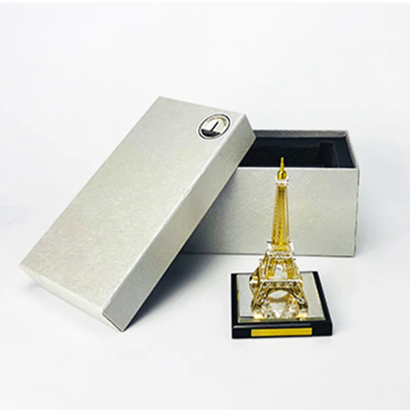  Paris Eiffel Tower Crystal inlaid with gold Assembling Souvenirs Decoration Tower building structur