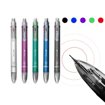 

Creative 6 in 1 Multifunction Pen 5-colors Ballpoint Pen and 0.5mm Mechanical Pencil Refill with Eraser Lead Set Stationery